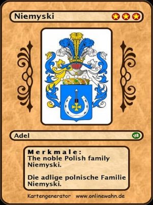 cover image of The noble Polish family Niemyski. Die adlige polnische Familie Niemyski.